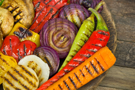 Grilled Late-Summer Vegetables with Three Sauces