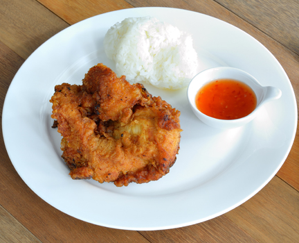 Oven Fried Chicken with Sticky Orange Sauce