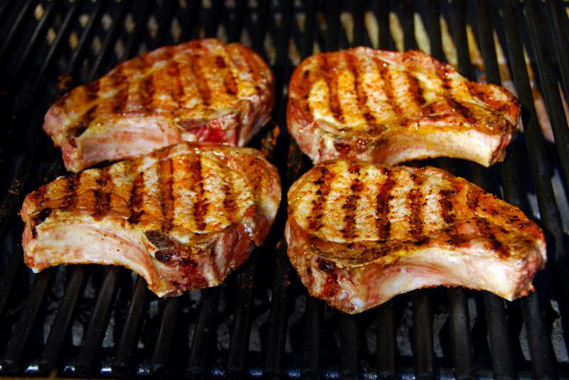 Mustard Brined Grilled Pork Chops