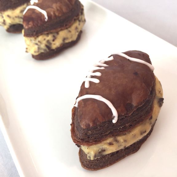 Chocolate Football With Chocolate Chip Pastry Cream