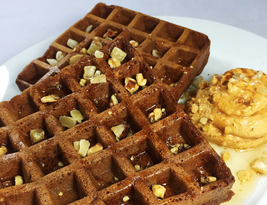 Holiday Gingerbread Waffles