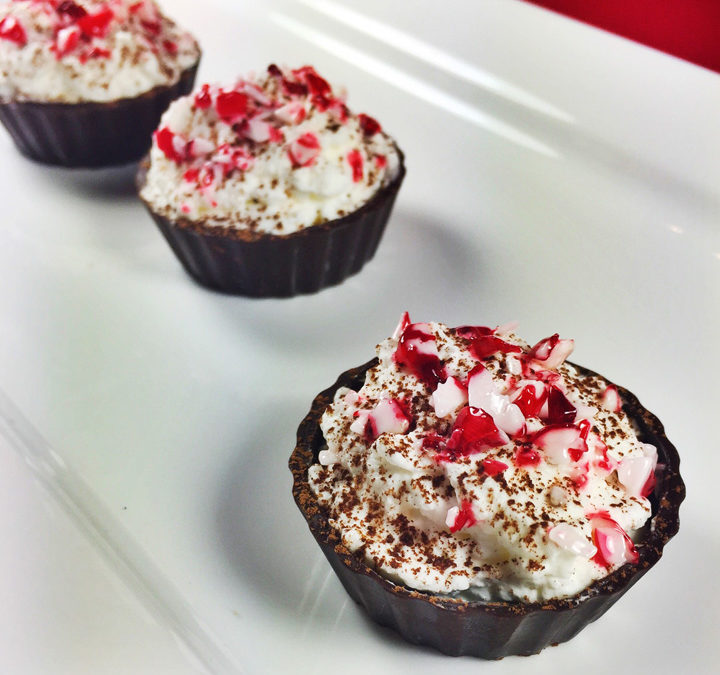 Peppermint Bark Mousse Cups