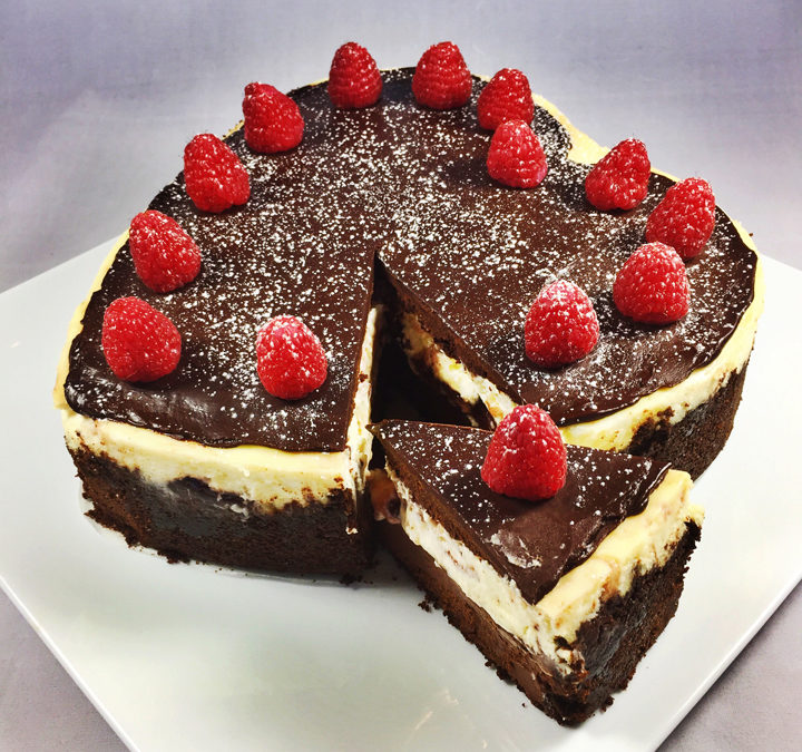 Heart-Shaped Raspberry Chocolate Cheesecake