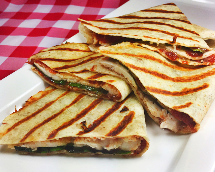 Grilled Italian Flatbreads with Chicken, Mozzarella, & Roasted Sicilian Tomato Jam