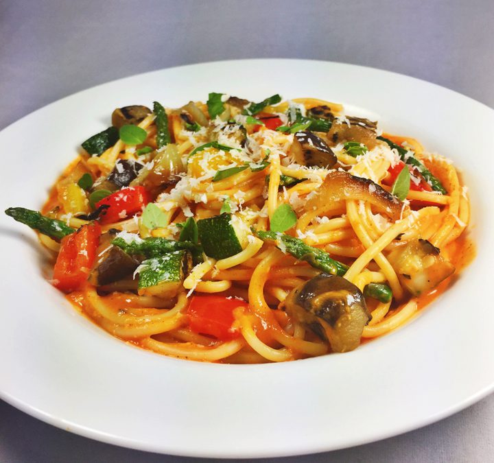 Farm Stand Grilled Vegetable Spaghetti
