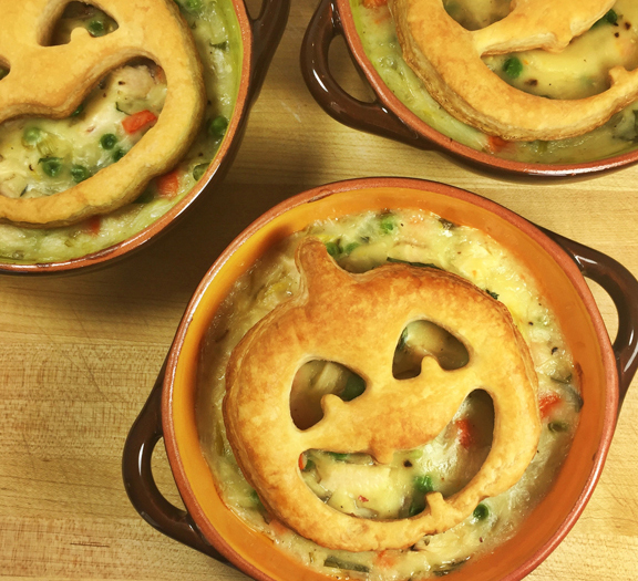 Halloween Chicken Pot Pies