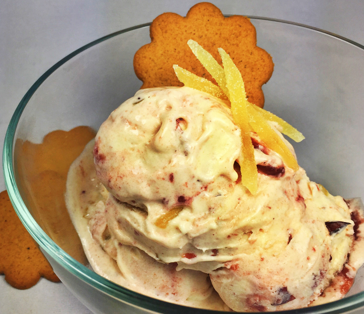 Cranberry Sauce Swirl Ginger Gelato