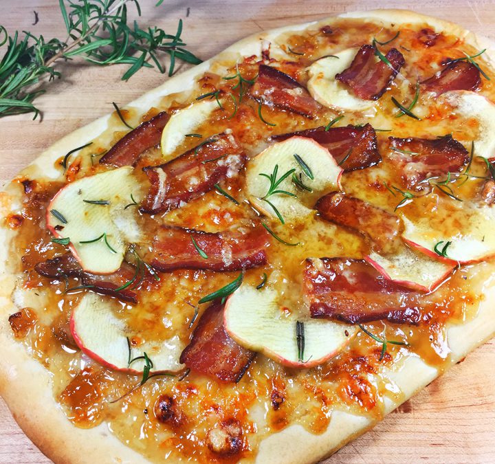 Apple & Bacon Flatbread With Onion Jam And Rosemary