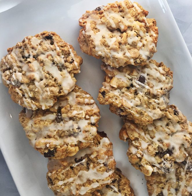 Trail Mix Cookies With Brown Butter Drizzle