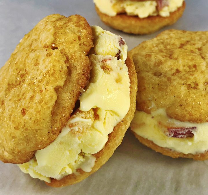 Ginger Cookies with Bourbon Sugar and Lemon Peach Gelato