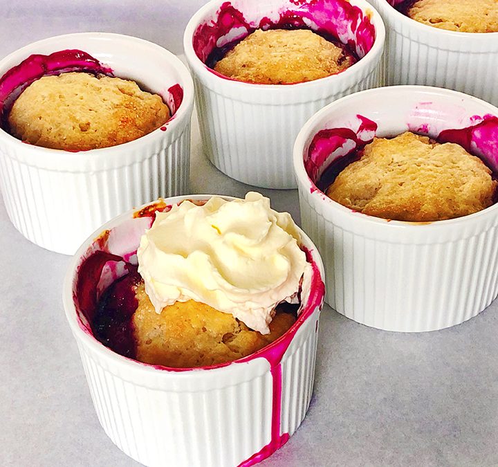 Individual Blueberry Cobblers