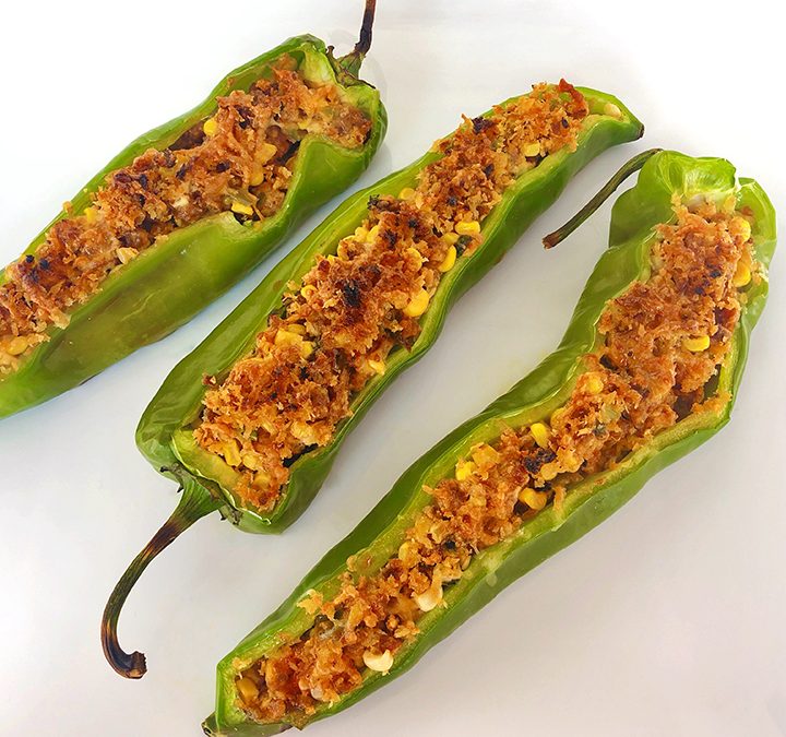 Grilled Chorizo and Cheese Stuffed Anaheim Peppers