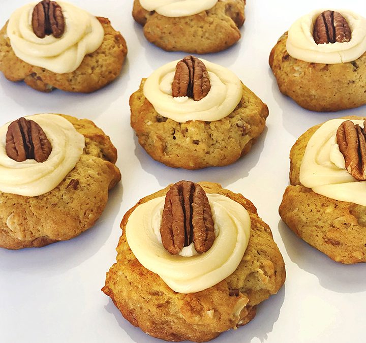 Banana Maple Cookies with Toasted Pecans and Brown Butter Maple Icing