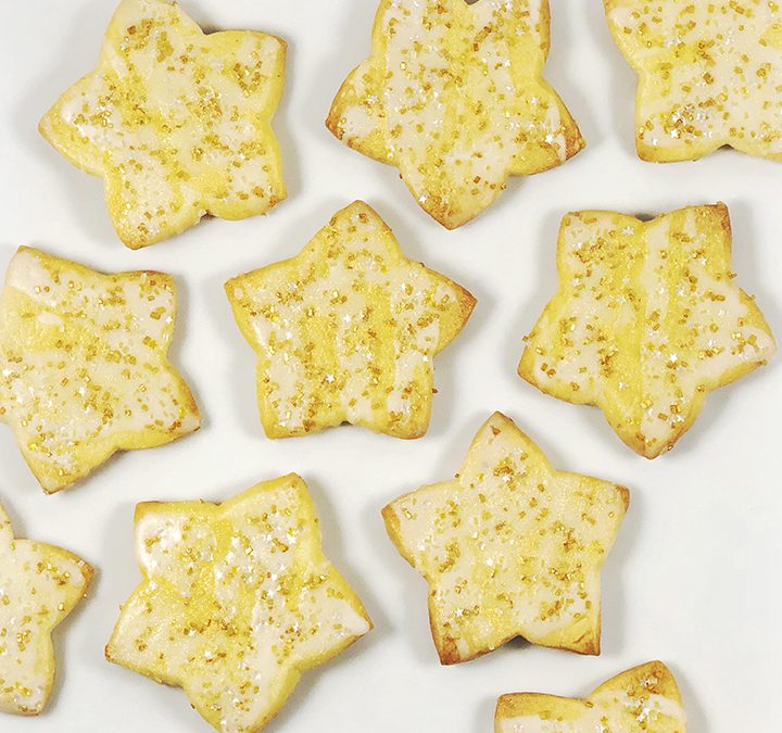 Lemon Star Cookies with Lemon Glaze