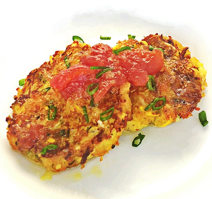 Squash Fritters with Tomato Jam