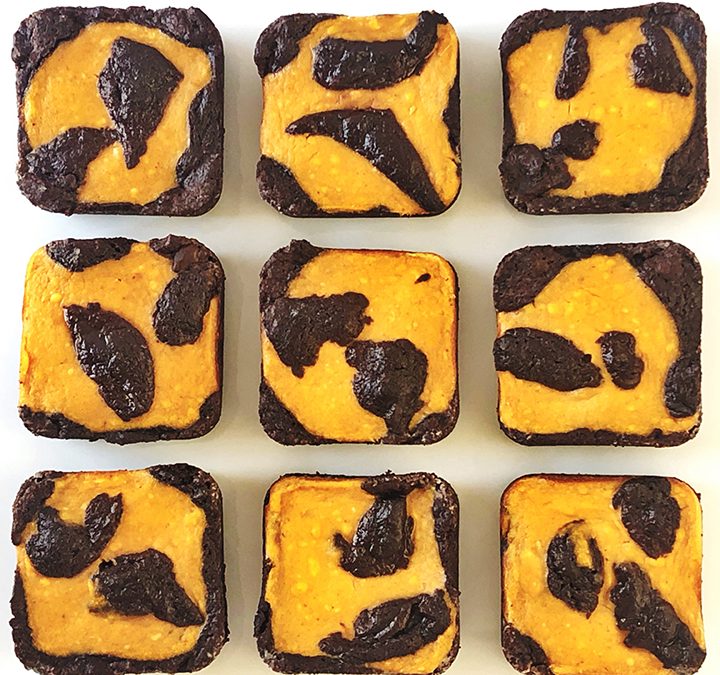 Pumpkin Cheesecake Brownie Bites