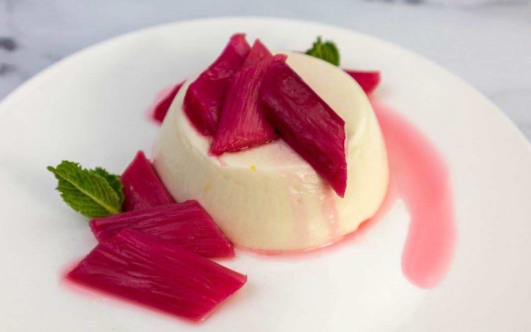 Buttermilk Panna Cotta with Grand Marnier Rhubarb