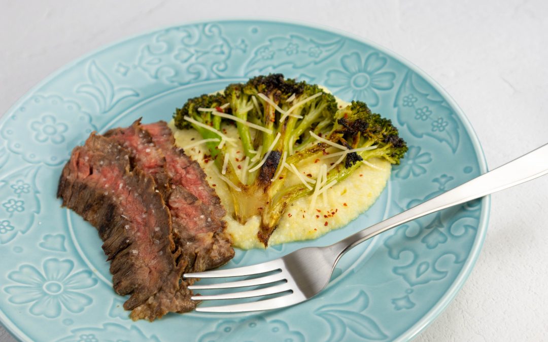 Charred Broccoli With Buttermilk Parmesan Grits