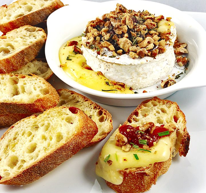 Camembert Cheese with Holiday Jam and Walnuts